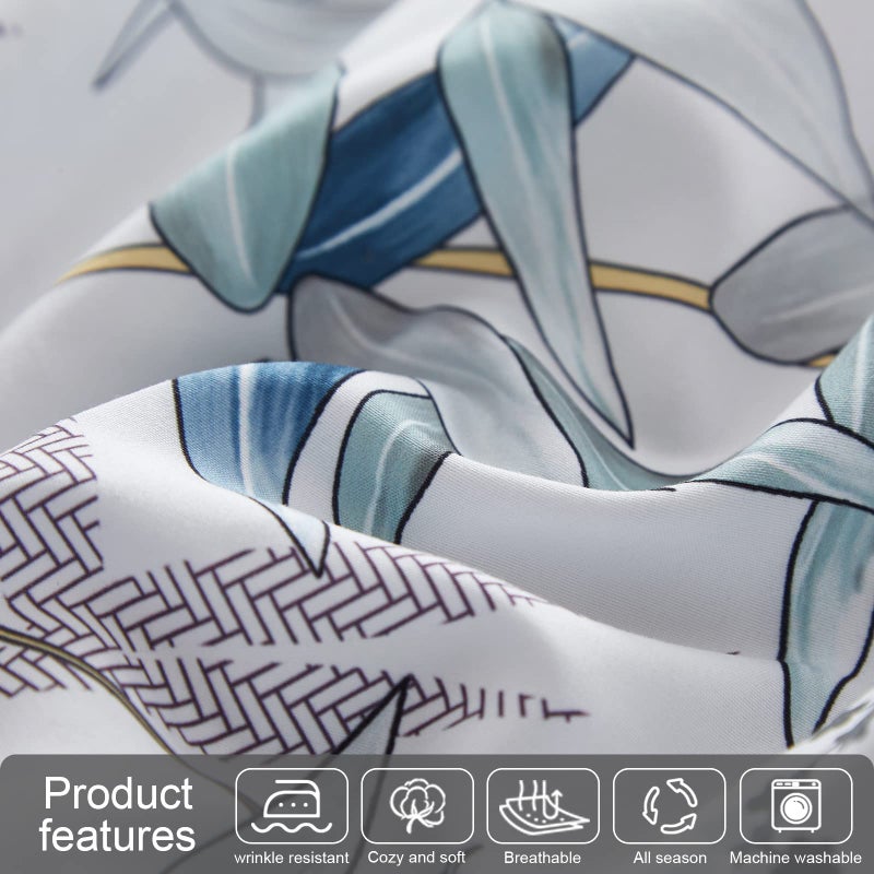 LXWORX Comforter Set Queen Size - 7 Pieces Bed in a Bag, Bedding Set, Soft Lightweight Microfiber White Comforter Sets with Sheets and Pillows (White,Queen) - Image 5